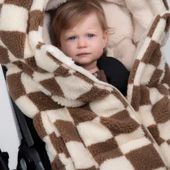 Stroller Accessories-7AM Enfant 212 Evolution Blanket (Berber) Print Checkers Tan