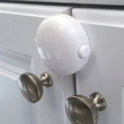 Baby Gates + Babyproofing-QDos Adhesive Double Door Lock White
