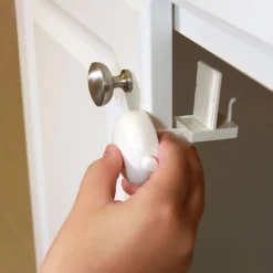 Baby Gates + Babyproofing-QDos Adhesive Double Door Lock White
