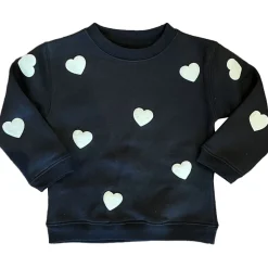 Tops + Tees-Brunette the Label All Over Heart Core Crew