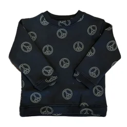 Tops + Tees-Brunette the Label All Over Peace Sign Best Friend Crew