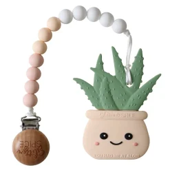 Teethers|Pacifiers + Clips-Glitter & Spice Aloe Plant Teether with Clip
