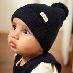 Beanies|Winter Hats-Nature Baby Alpine Pom Pom Beanie