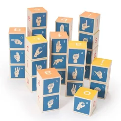 Wooden Toys|Blocks + Shape Sorters-Uncle Goose American Sign Language Blocks