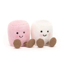 Plush Food-Jellycat Amuseables Pink & White Marshmallows