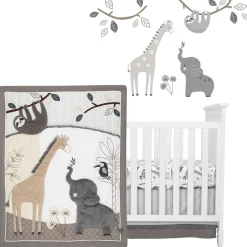 Crib Bedding Sets-Lambs & Ivy Baby Jungle 4 Piece Crib Set