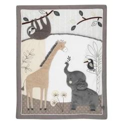 Crib Bedding Sets-Lambs & Ivy Baby Jungle 4 Piece Crib Set