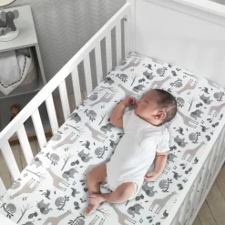 Crib Fitted Sheets-Lambs & Ivy Baby Jungle Crib Sheet