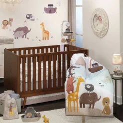 Crib Bedding Sets-Lambs & Ivy Baby Noah 3 Piece Crib Set