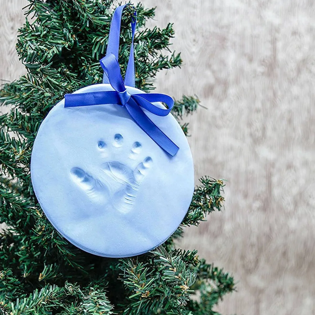 Holiday Decorations-Pearhead Babyprint Ornament - Blue