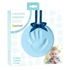 Holiday Decorations-Pearhead Babyprint Ornament - Blue