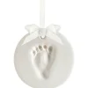 Holiday Decorations-Pearhead Babyprint Ornament - White