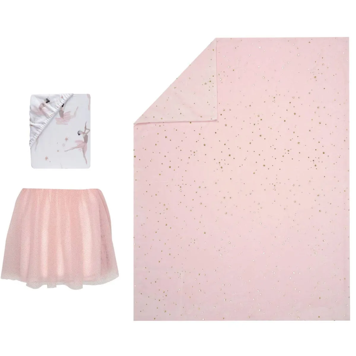 Crib Bedding Sets-Lambs & Ivy Ballerina Baby 3 Piece Crib Set