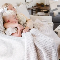 Blankets-Saranoni Bamboni Ribbed Receiving Blanket Moonbeam