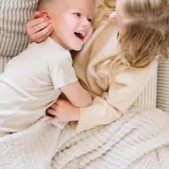 Blankets-Saranoni Bamboni Ribbed Receiving Blanket Moonbeam