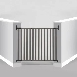 Baby Gates + Babyproofing-KidCo Bamboo Angle Mount Wood Safeway - Grey