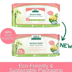 Wellness Balms + Wipes|Baby Wipes-Aleva Naturals Bamboo Baby Sensitive Wipes (72ct)
