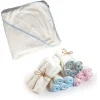 Towels + Cloths-Simple Bamboo Hooded Towel & Wash Cloth Set
