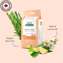 Cleaning Products|Wellness Balms + Wipes-Aleva Naturals Bamboo Pacifier & Toy Wipes (30ct)