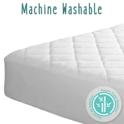 Crib Mattress Protection-Baby Works Bamboo Quilted & Fitted Crib Mattress Protector