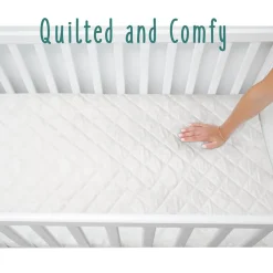 Crib Mattress Protection-Baby Works Bamboo Quilted & Fitted Crib Mattress Protector