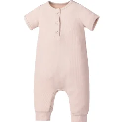Rompers-Earth Baby Outfitters Bamboo Ribbed Short Sleeve Henley Romper
