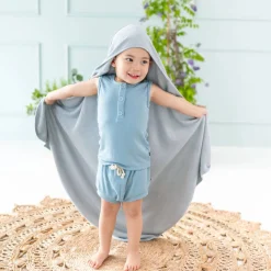 Towels + Cloths-Kyte Baby Bamboo Terry Hooded Infant Bath Towel