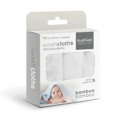 Towels + Cloths-Kushies Bamboo Washcloths (6 Pack)