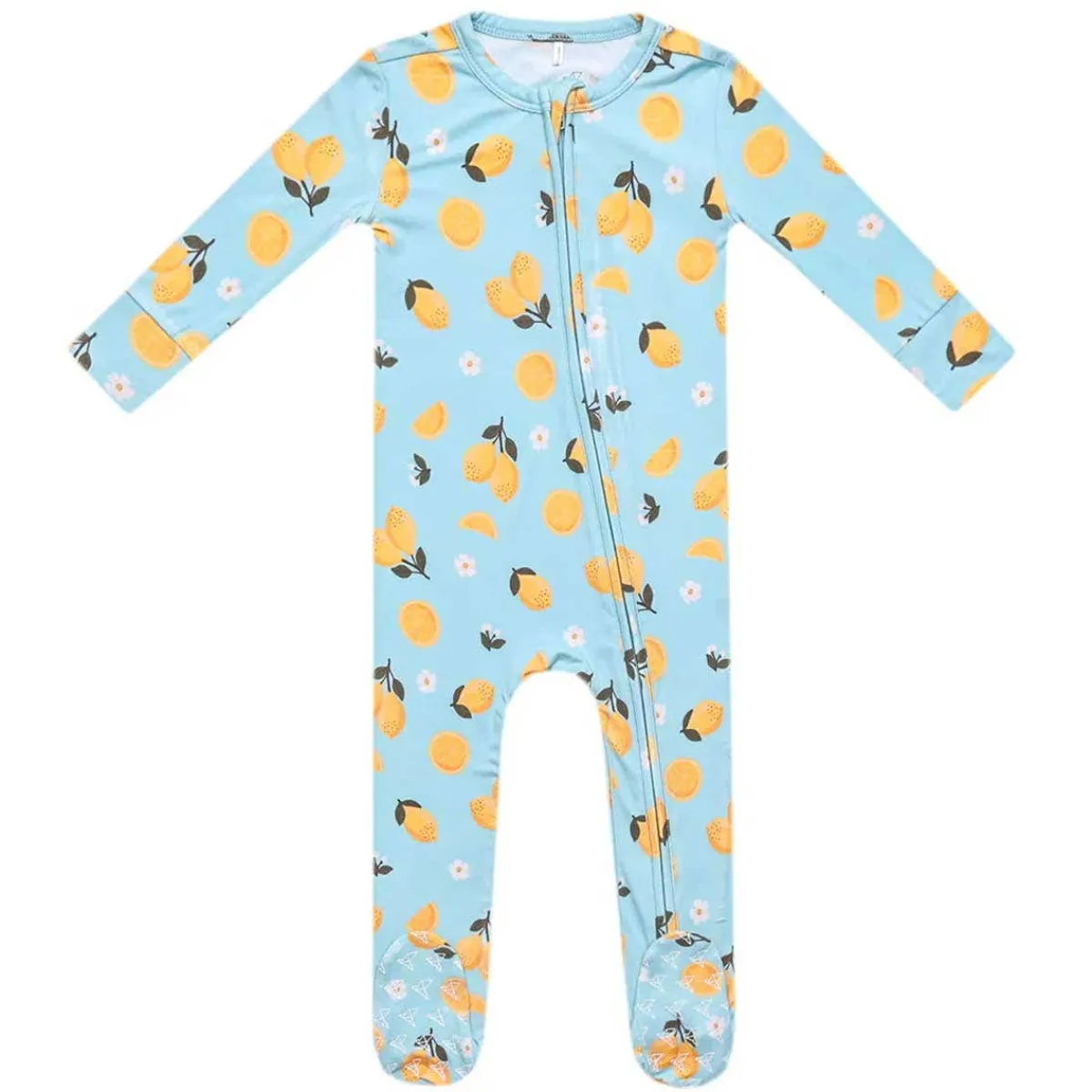Onesies|Sleepers-Copper Pearl Bamboo Zip-Up Footie
