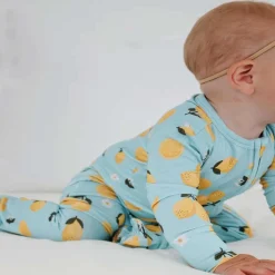 Onesies|Sleepers-Copper Pearl Bamboo Zip-Up Footie