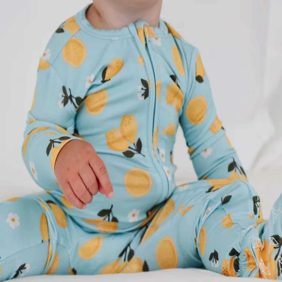 Onesies|Sleepers-Copper Pearl Bamboo Zip-Up Footie