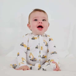 Onesies|Sleepers-Copper Pearl Bamboo Zip-Up Footie