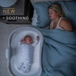 Bassinets-Halo BassiNest Soothing Swivel Sleeper 3.0 Soft Light Grey