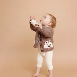 Sweaters + Jackets-Blueberry Hill Bear Cardigan Tan
