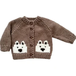 Sweaters + Jackets-Blueberry Hill Bear Cardigan Tan