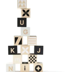 Wooden Toys|Blocks + Shape Sorters-Uncle Goose Black & White Upper/Lower ABC Blocks