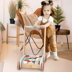 Wooden Toys|Push Toys-Speedy Monkey Block Walker