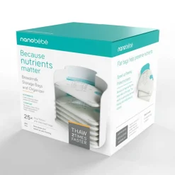 Baby Food Prep + Storage|Breastmilk Storage Systems-Nanobebe Breastmilk Storage Bags & Organizer (25 Pack)