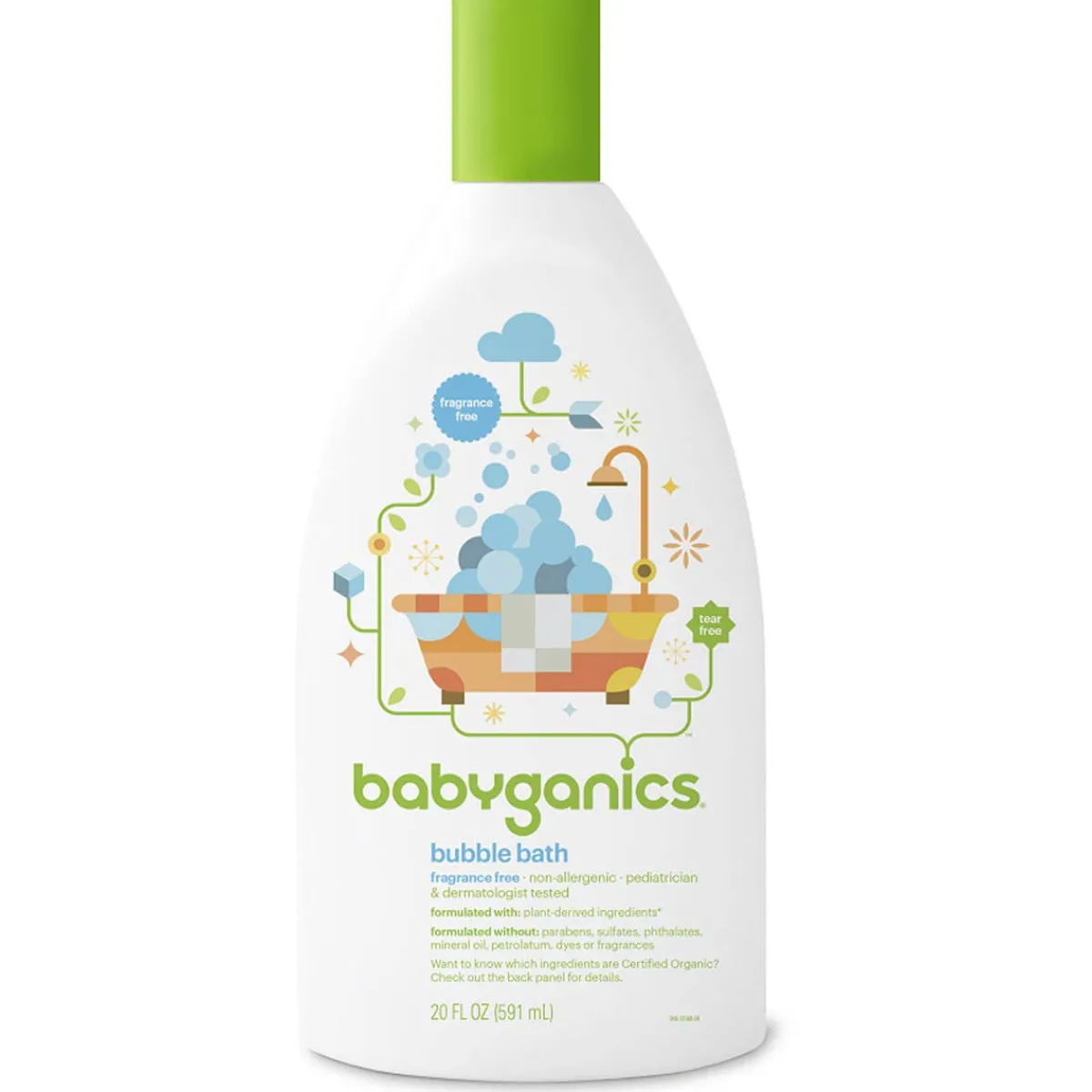 Kids Bubble Bath|Infant Body Wash-Babyganics Bubble Bath Fragrance Free