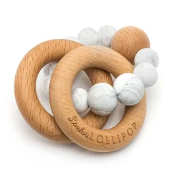 Wooden Rattles + Teethers|Teethers-LouLou Lollipop Bubble Silicone & Wood Teether