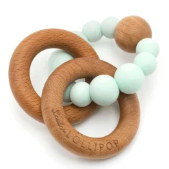 Wooden Rattles + Teethers|Teethers-LouLou Lollipop Bubble Silicone & Wood Teether