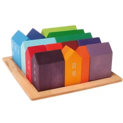 Wooden Toys|Play + Learn Toys-Grimm's Building House Set (Small)