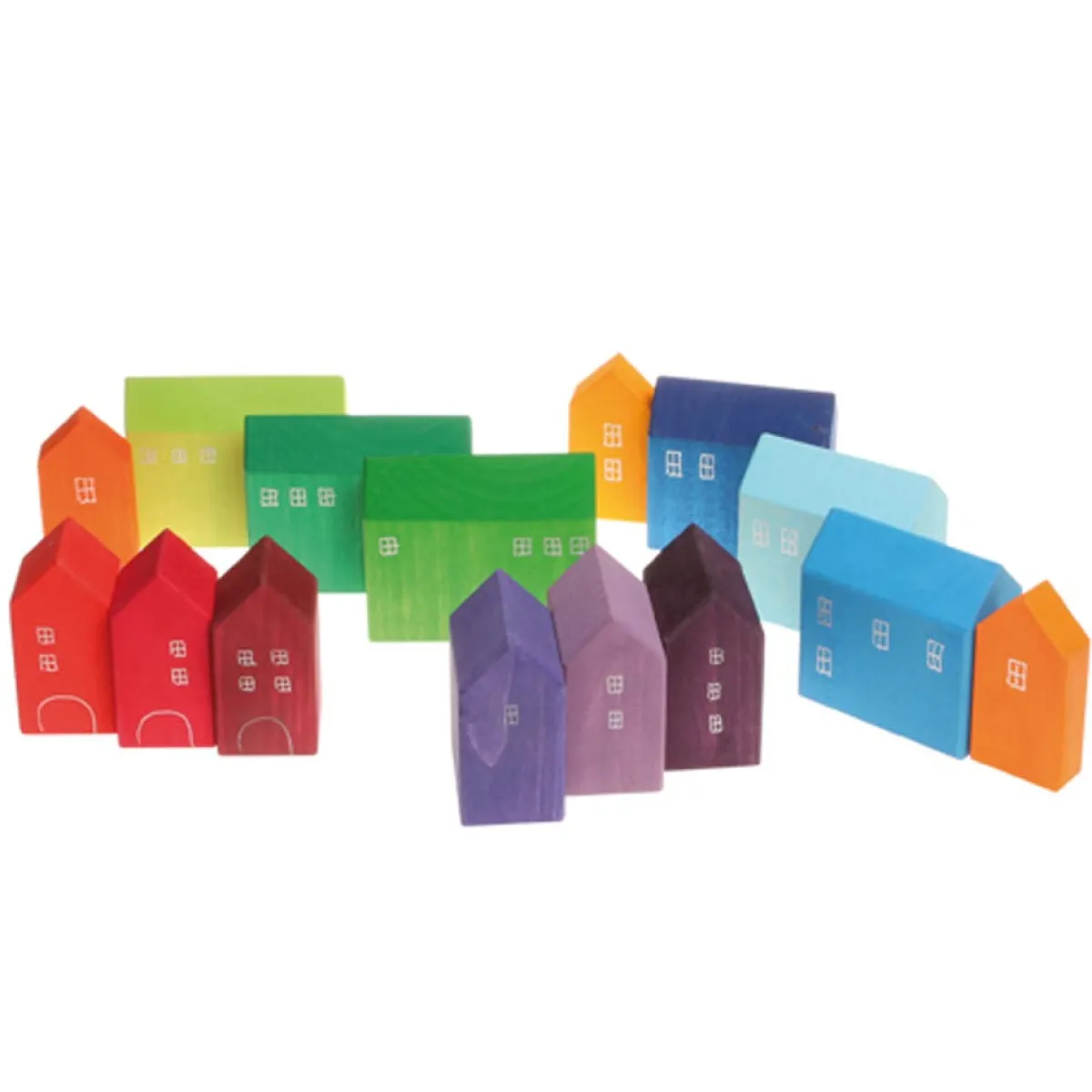 Wooden Toys|Play + Learn Toys-Grimm's Building House Set (Small)