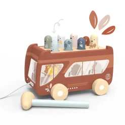 Cars + Trucks|Wooden Toys-Speedy Monkey Bus Pounding Bench