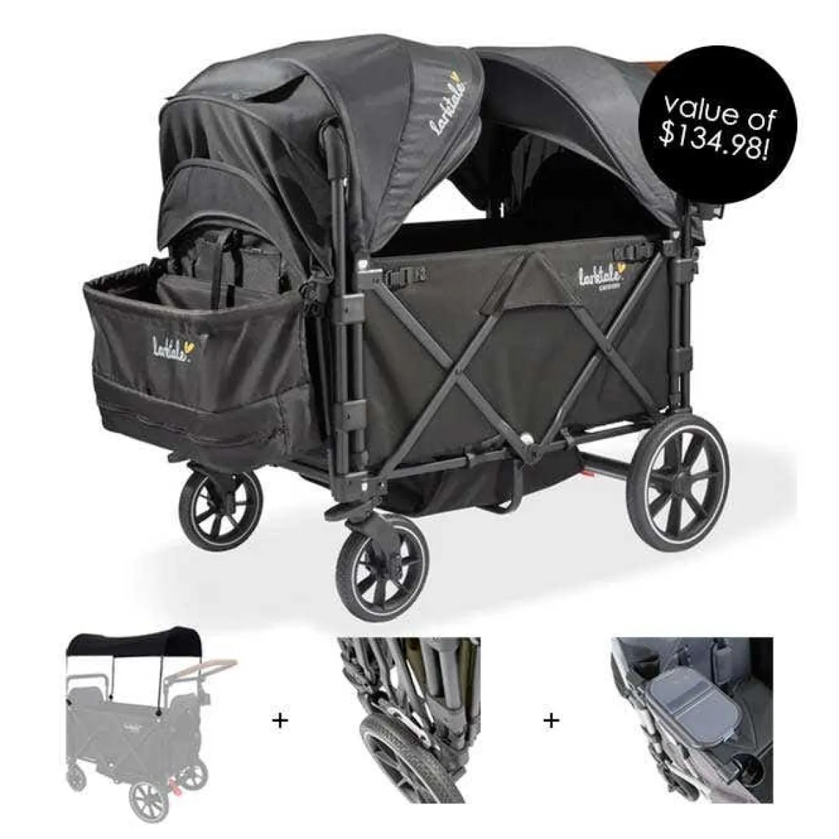 Wagons-Larktale Caravan Stroller Wagon (V3) Bundle