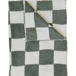 Blankets-Mebie Baby Checkered Plush Baby Blanket