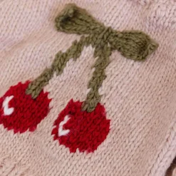 Sweaters + Jackets-Blueberry Hill Cherry Sweater Blush/Red