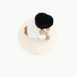 Beanbag Chairs-Gathre Circle Pouf Ivory