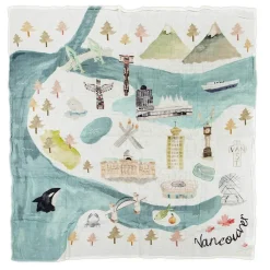Blankets|Sleep Sacks + Wraps-LouLou Lollipop City Swaddle Blanket