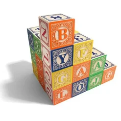 Wooden Toys|Blocks + Shape Sorters-Uncle Goose Classic ABC Blocks with Canvas Bag